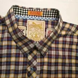 Sovereign Code Brand Men's Long Sleeve‎ Shirt Craig Plaid Yellow Brown Size 2XL